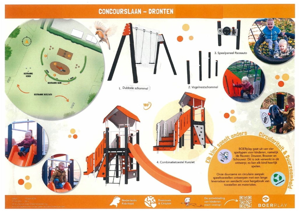 Concourslaan incl dubbele schommels